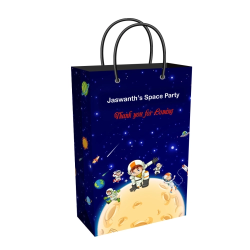 Space Theme Party Supplies | Tall Return Gift Bag | Personalized or Plain Birthday Favor Bag